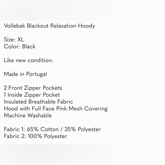 Vollebak Blackout Relaxation Hoodie Made in Portugal - Picture 8 of 8